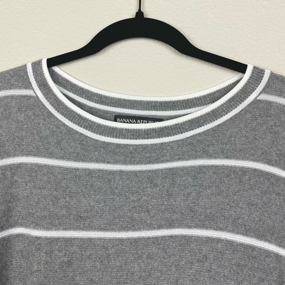 Banana Republic Women's Medium Grey Stripe Filpucci Knit Sweater Cashmere Wool - Picture 5 of 16